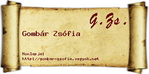 Gombár Zsófia névjegykártya